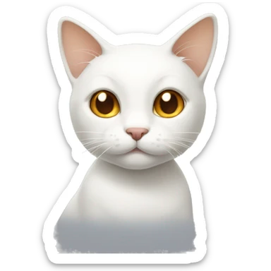 White Cat with caramel color ears and tail sticker