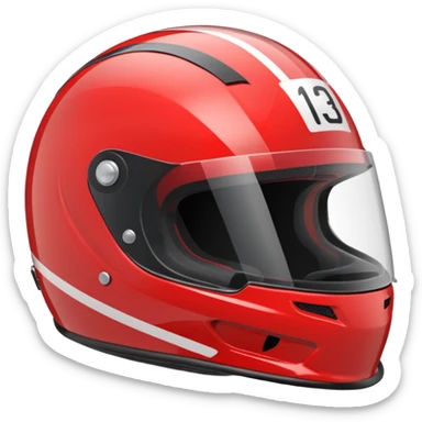 Formula racer helmet red sticker