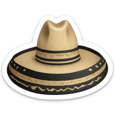 sombrero vueltiao negro con beige sticker