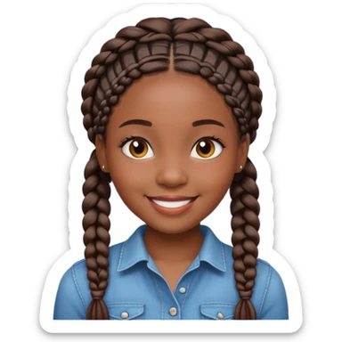A beautiful black girl with braids sticker