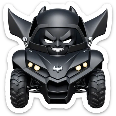 batmobile atv quad banshee front with a smile sticker