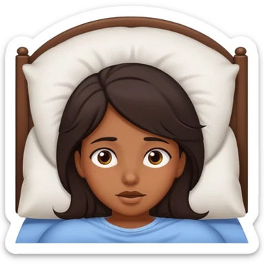 Chica morena de pelo despertando de su sueño sticker