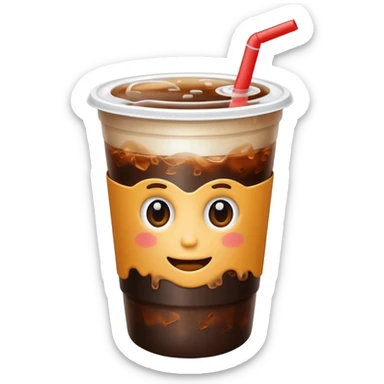 iced americano / with takeout cup / without face sticker