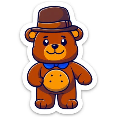 Freddy Fazbear with hat sticker