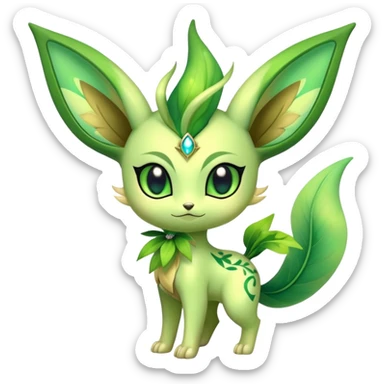 Shiny Exotic Sprigatito-Celebi-Leafeon-Hybrid-Creature sticker