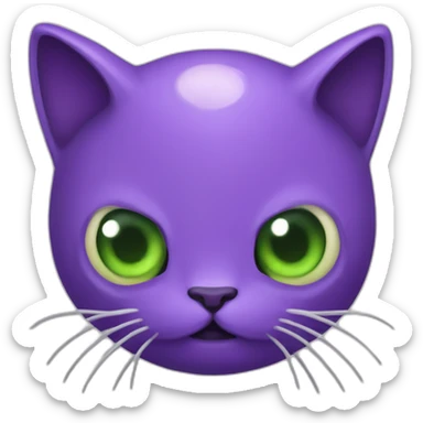 Purple Cathulhu with cat head and tentacle body with heart eyes sticker