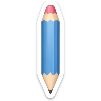 white colored pencil with a sharp tip sticker