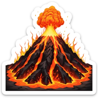 volcano big lava discharge  sticker