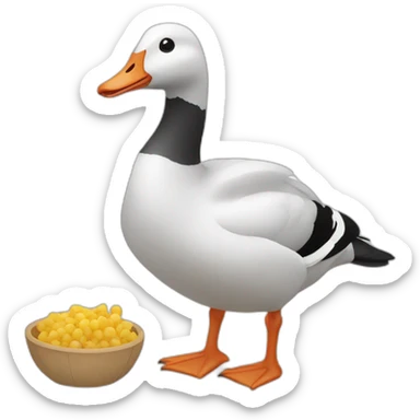 goose eating sticker