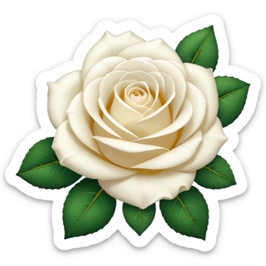 Beyaz gül sticker