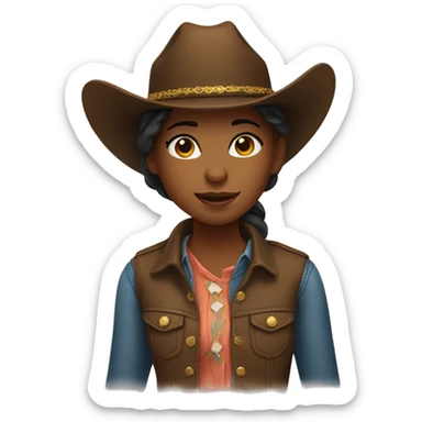 girl with cowboy boots sticker