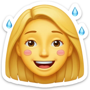 joyful face with happy tears streaming down sticker