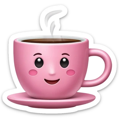 Pink coffee cup sticker