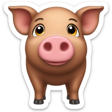 Wild brown pig sticker