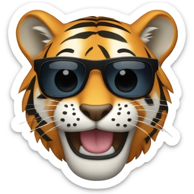 Tiger smiling with sunglasses  sticker