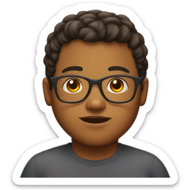 Fat brownskinned kid with glasses  sticker