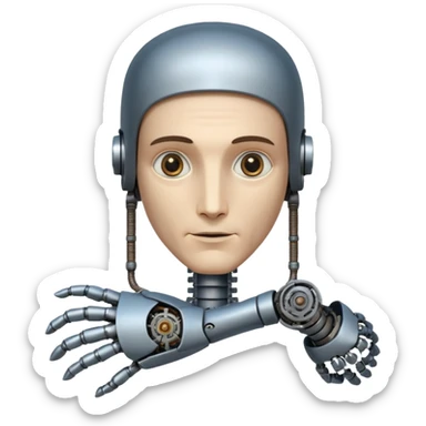 Make a half robot half Leonardo Davinci  sticker