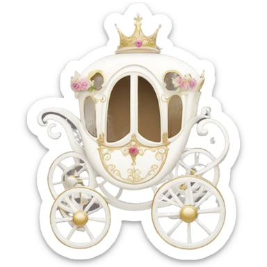 white Vintage pretty Princess carriage  sticker