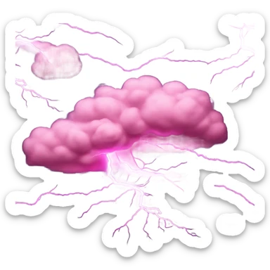Pink detailed thunderstorm sticker