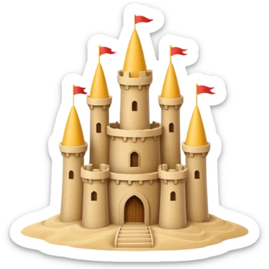 Classic tower sand castle – simple with 4 turrets and a central keep sticker