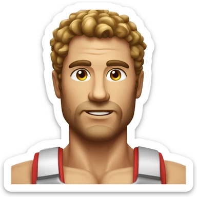 nutritionist, handsome and ripped carnivore roman man with caesar hair sticker