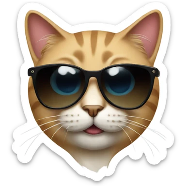 Cat with sunglasses sticker