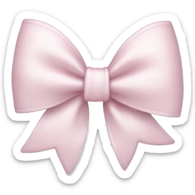 White bow wearing light pink bow sticker