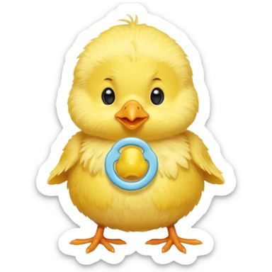 Baby chick with a pacifier  sticker