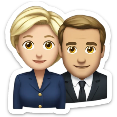 Macron qui embrasse marine le pen sticker