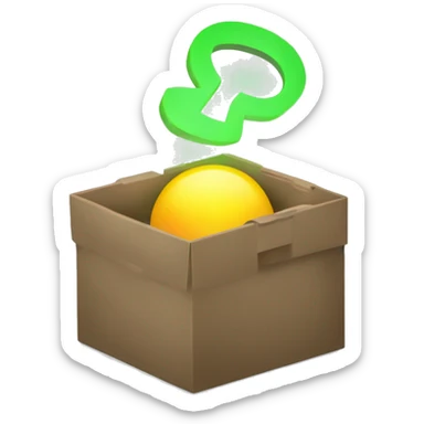 create a logo wich is a interrogation point in a box with light that comes out sticker