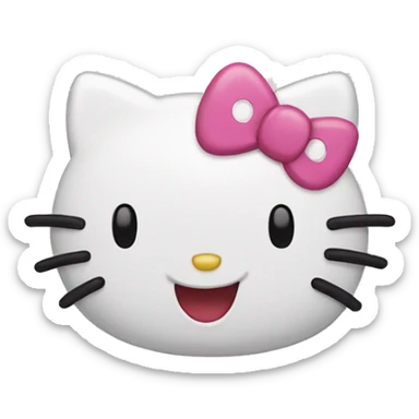 Laughing hello kitty sticker