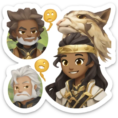 wanderer and sethos from genshin impact sticker