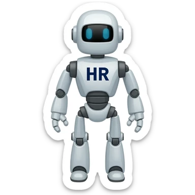 robot with HR sticker