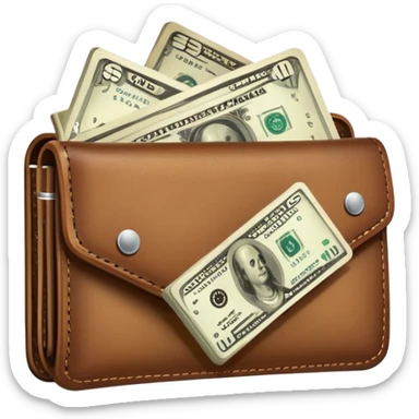 financial scenario with wallet with cash sticker