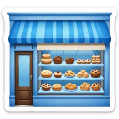blue bakery store sticker