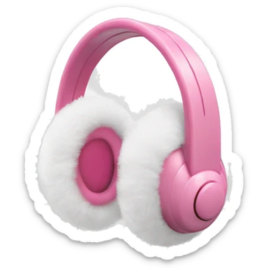 white and pink winter earmuffs  sticker