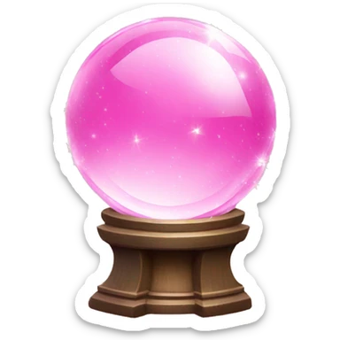 Pink crystal ball sparkles sticker