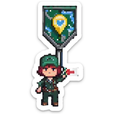 character with location map marker sticker