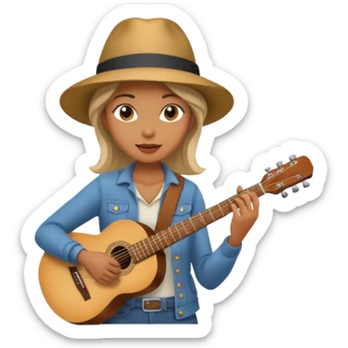 Street Music Performer woman with hat sticker