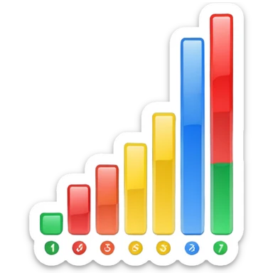 bar chart with Google colors sticker