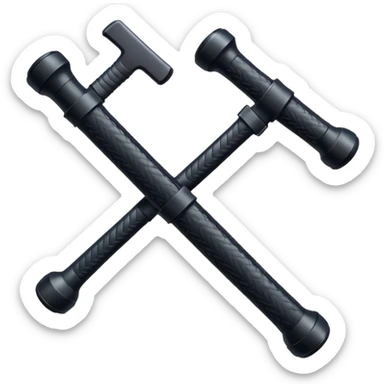 two police batons with grip sticker