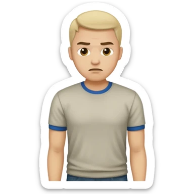 ligth man casual wear disgusted face full body sticker