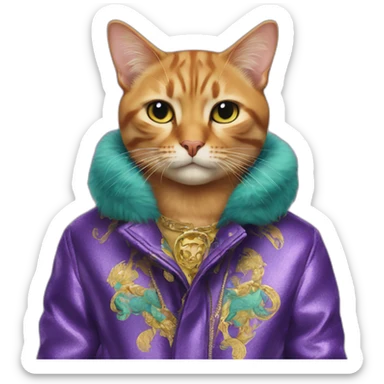 The Cat in the versace coat sticker