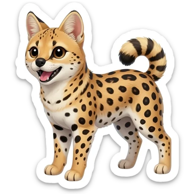 Cheetah-serval-shiba-inu-hybrid, full body sticker