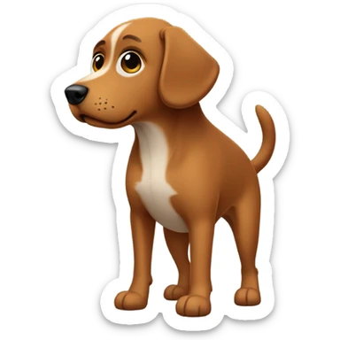 Brown dog with his hands in his pockets standing on his two feet sticker