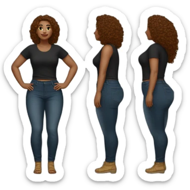 Full body Curvy beauty pants both sides sticker