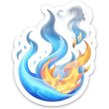 a blue fire sticker