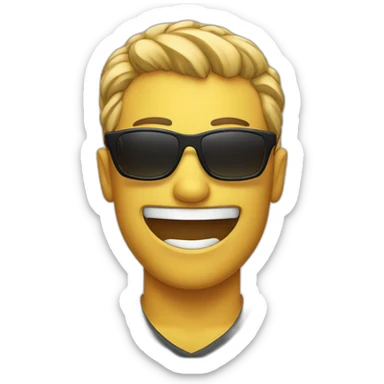 smirking face with sport sunglasses sticker