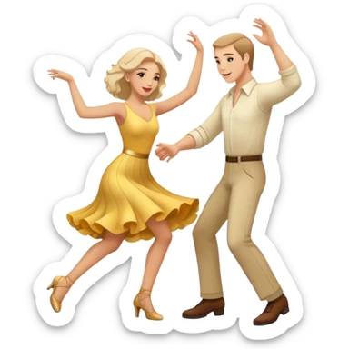two caucasian people dancing in the club sticker