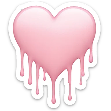 light pastel pink drip heart sticker